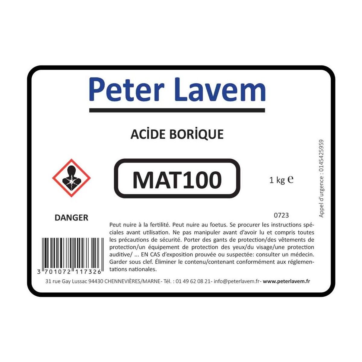 Acide borique - PETER LAVEM - Matières premières - Peter Lavem