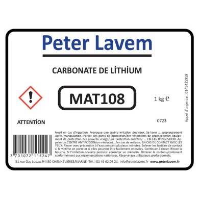 &Eacute;tiquette produit