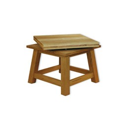 S40 - Selle ronde bosse en ch&ecirc;ne huil&eacute; - Plateau de 80 x 80 cm