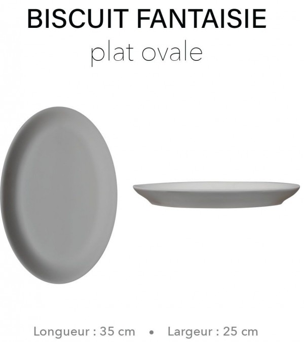Biscuit Fantaisie - Plat ovale 35 x 23 cm PETER LAVEM - 1