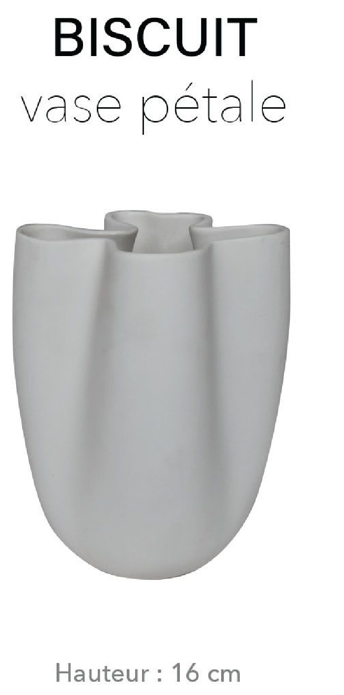 Biscuit - Vase Pétale 16 cm PETER LAVEM - 1