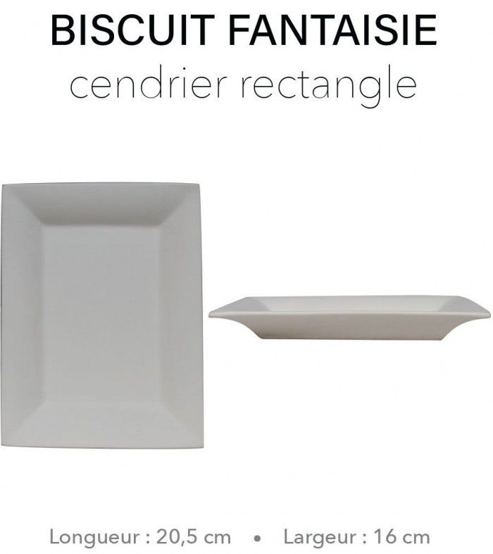 Biscuit Fantaisie - Cendrier rectangle 20,5 x 16 cm PETER LAVEM - 1