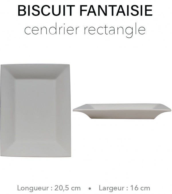 Biscuit Fantaisie - Cendrier rectangle 20,5 x 16 cm PETER LAVEM - 1