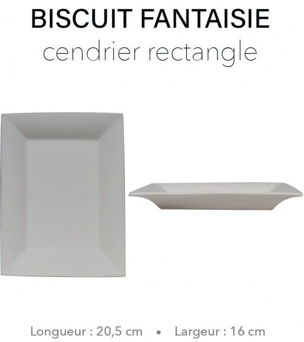 Biscuit Fantaisie - Cendrier rectangle 20,5 x 16 cm PETER LAVEM - 1