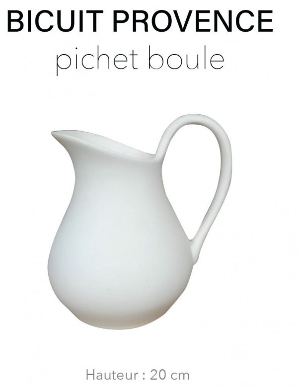 Biscuit Provence - Pichet boule H20 cm PETER LAVEM - 1