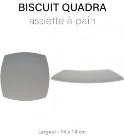 Biscuit Quadra - Assiette &agrave;&nbsp; pain 14 x 14 cm PETER LAVEM - 1