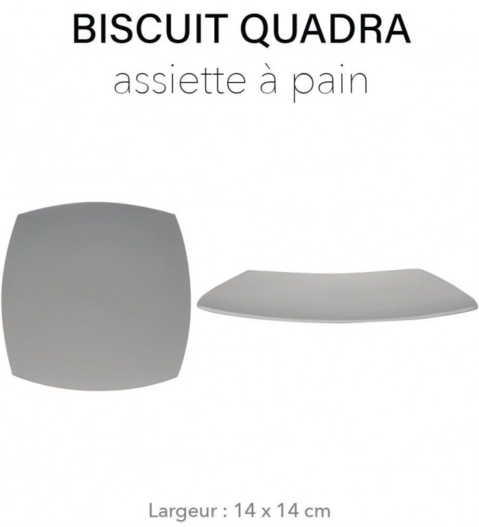 Biscuit Quadra - Assiette à  pain 14 x 14 cm PETER LAVEM - 1