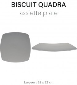 Biscuit Quadra - Plat carr&eacute; 32 x 32 cm PETER LAVEM - 1