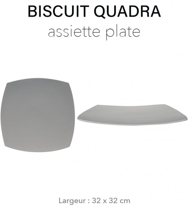 Biscuit Quadra - Plat carré 32 x 32 cm PETER LAVEM - 1