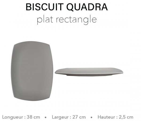 Biscuit Quadra - Plat rectangle 38 x 27 cm PETER LAVEM - 1