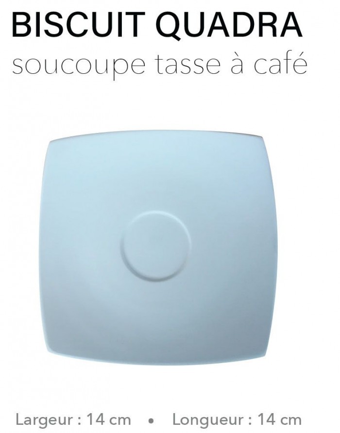 Biscuit Quadra - Soucoupe tasse à  café 14 x 14 cm PETER LAVEM - 1