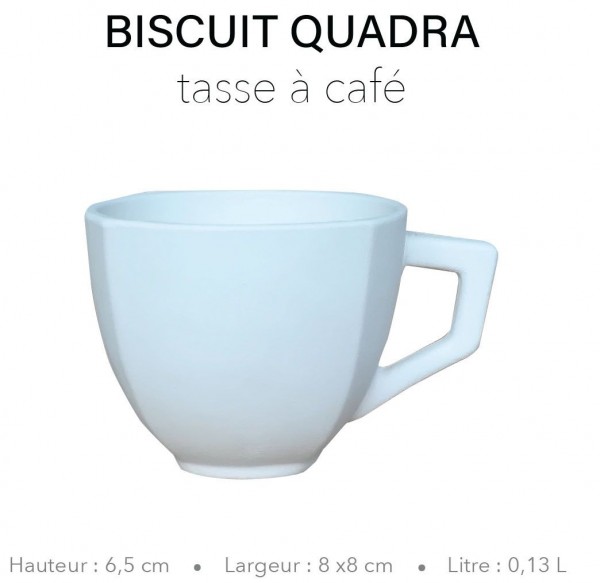 Biscuit Quadra - Tasse à  café 8 x 8 x 6,5 cm PETER LAVEM - 1